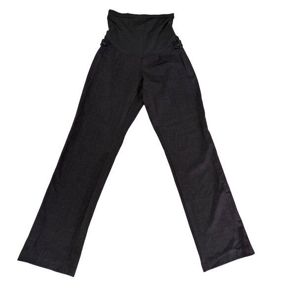 MOTHERHOOD MATERNITY DRESS PANTS STRAIGHT STRETCH BROWN SIZE M PULL-ON - Picture 1 of 7
